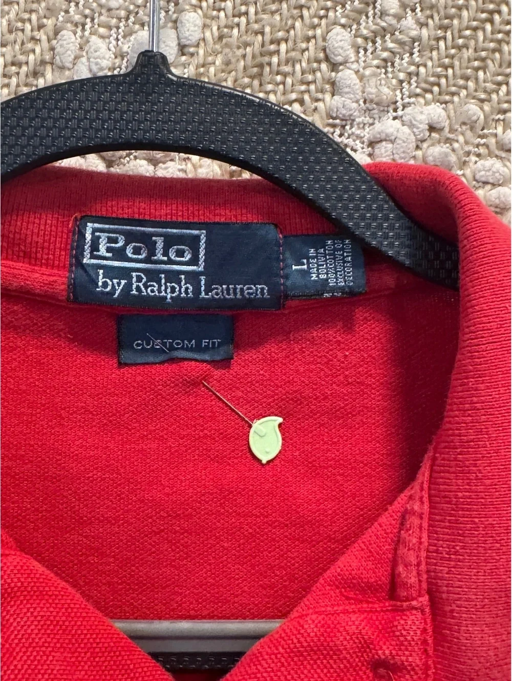 Polo Ralph Lauren Men's Size L Red Piqué Polo Shirt Green Pony [COPY]